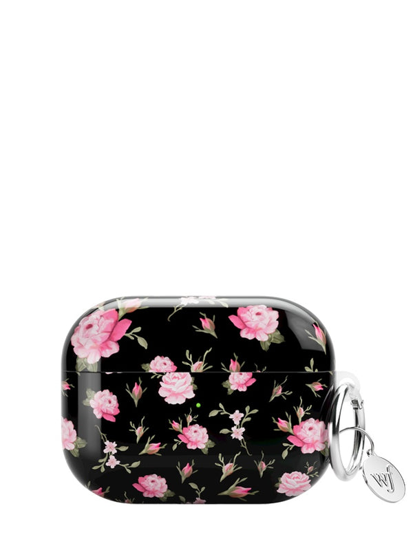 Wildflower Black And Pink Floral Airpods Pro Case