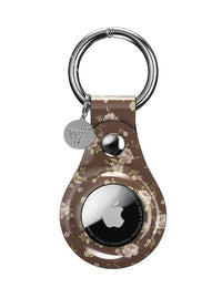 Wildflower Brown Floral Airtag Key Chain