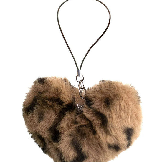 Wildflower Fuzzy Leopard Heart W/ Wf Charm