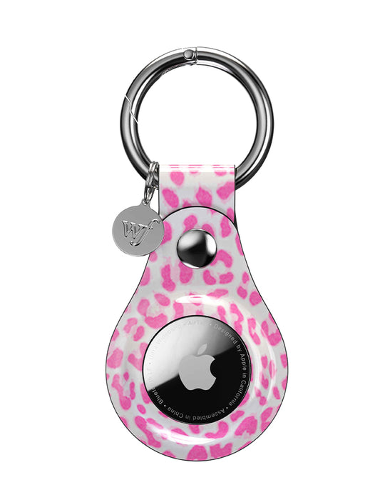 pink meow airtag keychain