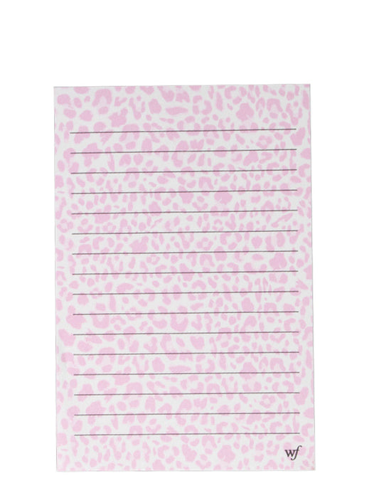 Wildflower Notepads Pink Meow Cute Leopard Office