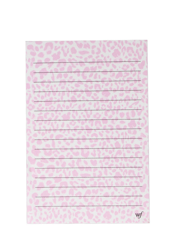 Wildflower Notepads Pink Meow Cute Leopard Office