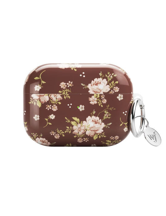 wildflower brown floral airpods pro case 01