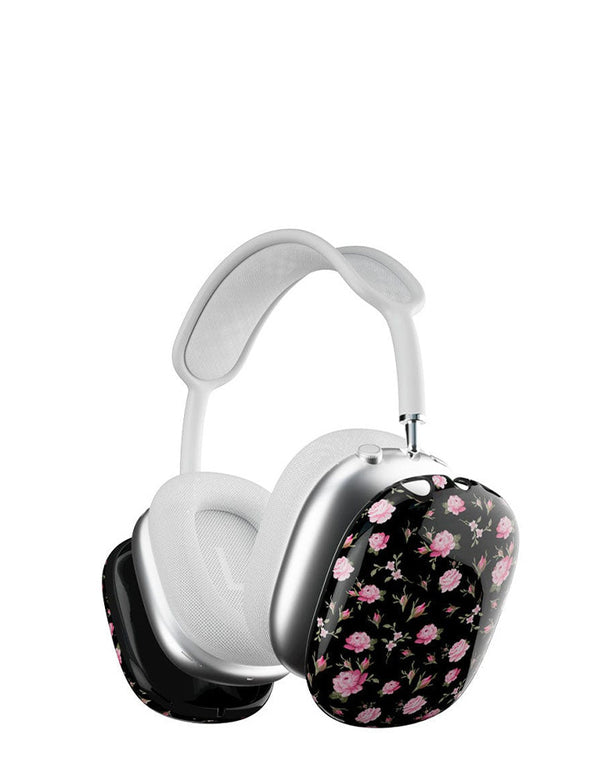 Wildflower Black and Pink Floral Airpods Max Cover