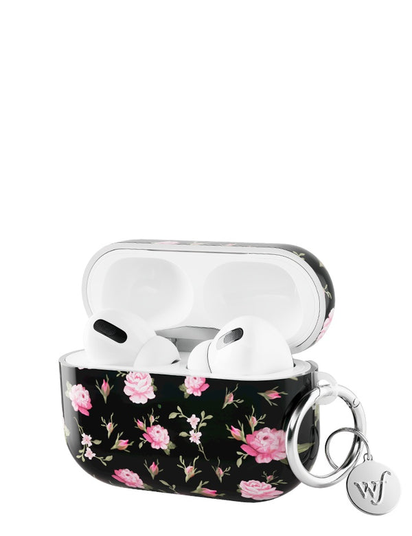 Wildflower Black And Pink Floral Airpods Pro Case