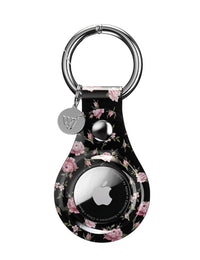 Wildflower Black And Pink Floral Airtag Key Chain