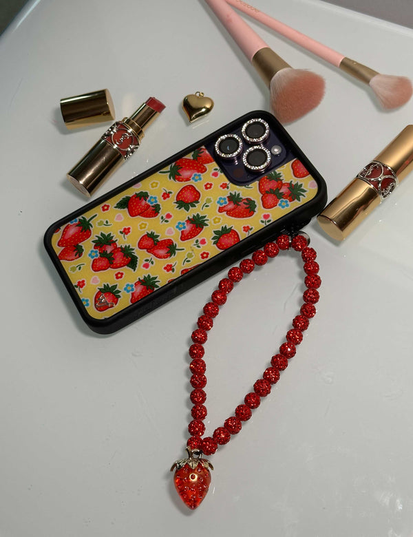 Wildflower Strawberry iPhone Wristlet Lifestyle Image 01