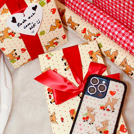 Lifestyle Image 04 Oh Deer and Red Gingham Hearts Gift Wrap - 2 pack