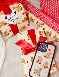 Lifestyle Image 04 Oh Deer and Red Gingham Hearts Gift Wrap - 2 pack