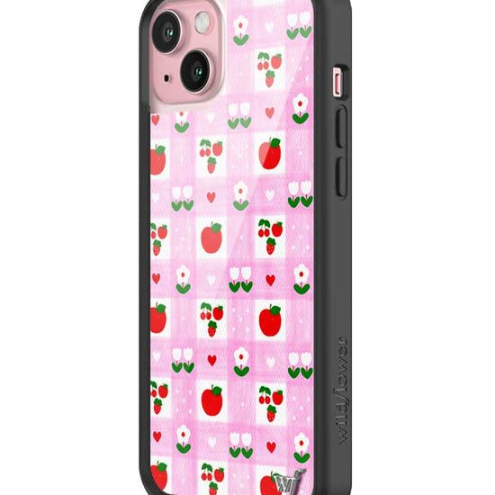 Wildflower iPhone case 15 Plus An Apple A Day Fruit Flowers