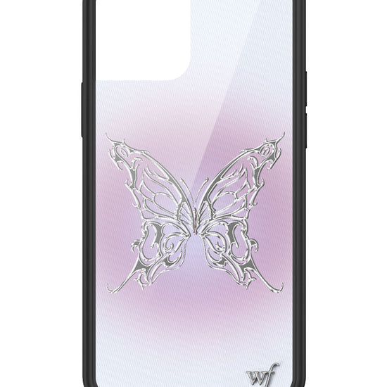 Wildflower iPhone case 12/12 Pro AI Butterfly Purple Silver 