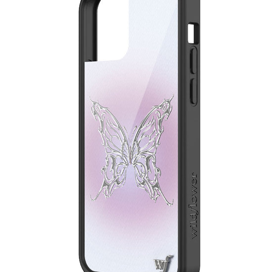 Wildflower iPhone case 12/12 Pro AI Butterfly Purple Silver 