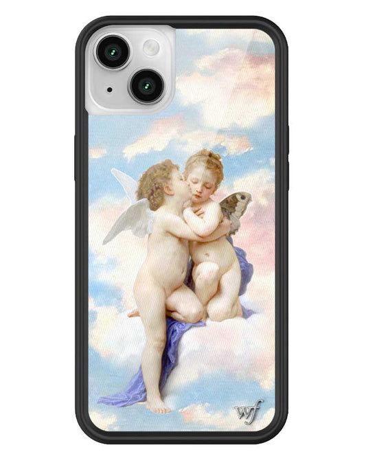 wildflower iphone case 14 plus angels blue white