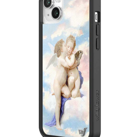 wildflower iphone case 14 plus angels blue white