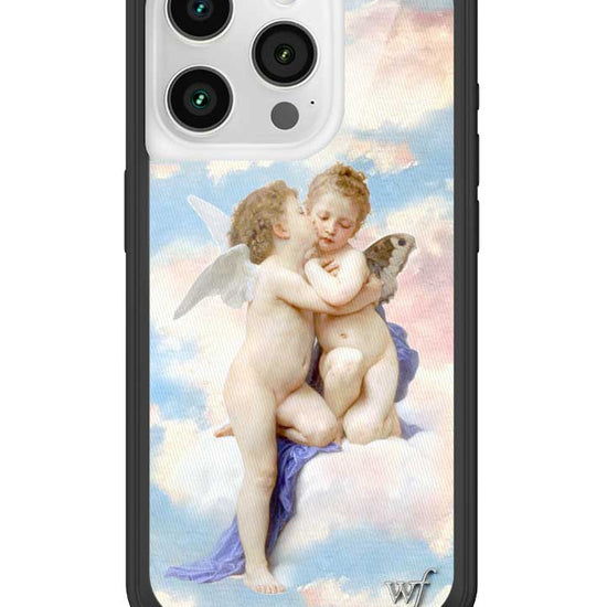 wildflower iphone case 15 pro angels blue white