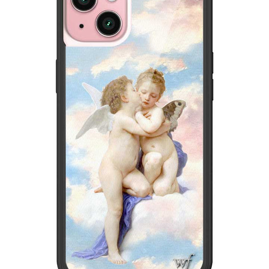 wildflower iphone case 15 plus angels blue white