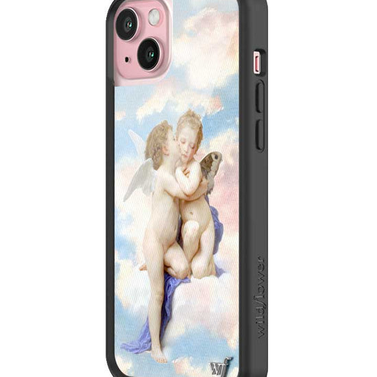 wildflower iphone case 15 plus angels blue white