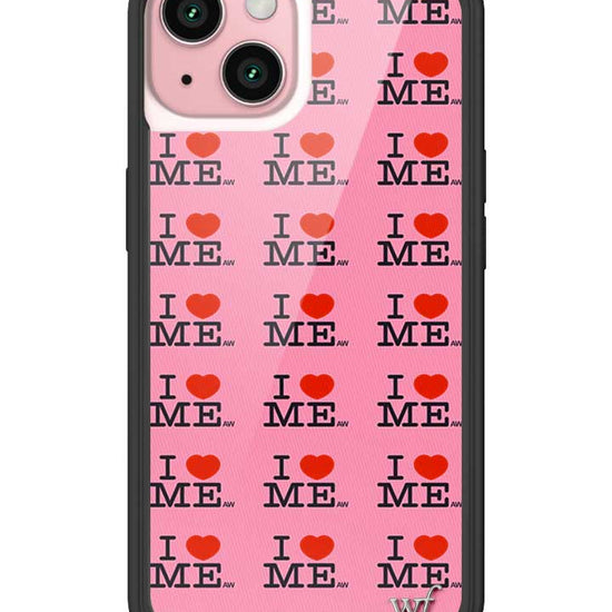 Wildflower iPhone case 15 I Heart Me Red Pink Cute