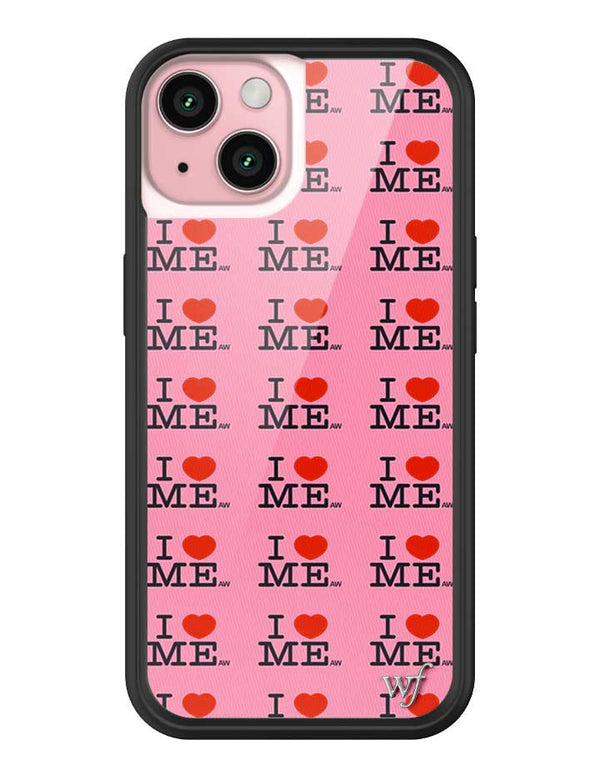 Wildflower iPhone case 15 I Heart Me Red Pink Cute