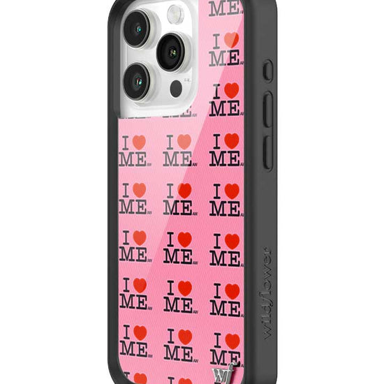 Wildflower iPhone case 15 Pro I Heart Me Red Pink Cute