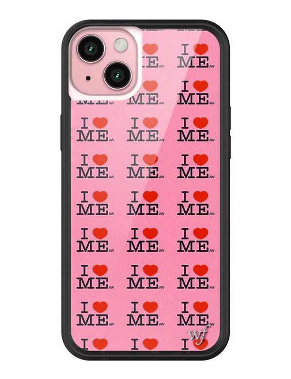 Wildflower iPhone case 15 Plus I Heart Me Red Pink Cute