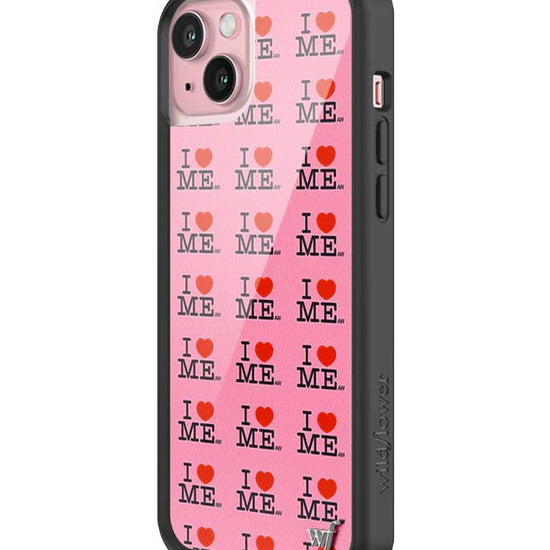 Wildflower iPhone case 15 Plus I Heart Me Red Pink Cute