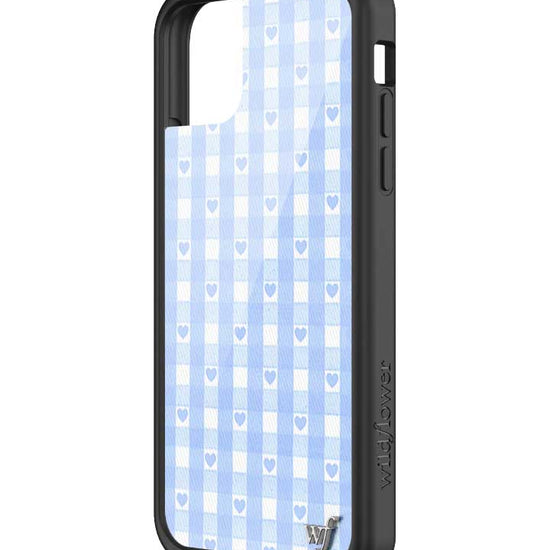 Wildflower iPhone case 11 Blue Gingham Hearts Vintage Cute Classic 2