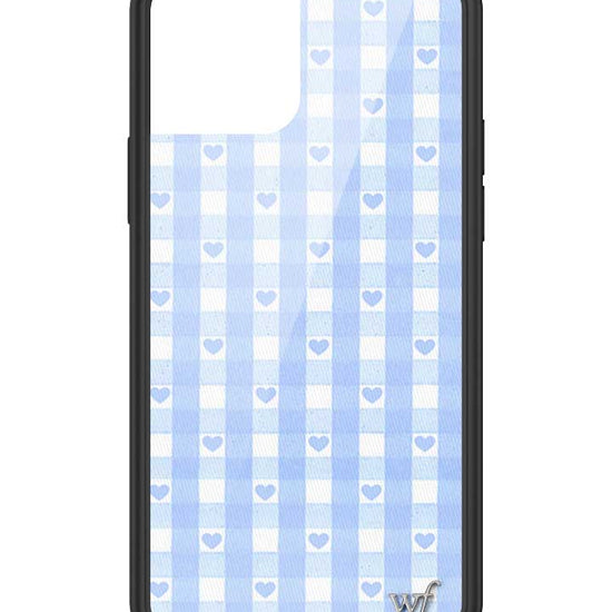 Wildflower iPhone case 12/12 Pro Blue Gingham Hearts Vintage Cute Classic