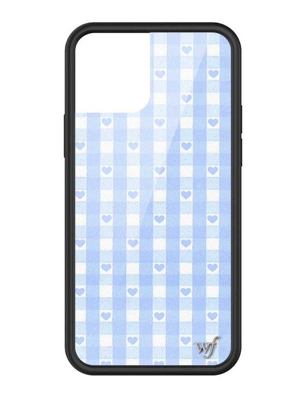 Wildflower iPhone case 12/12 Pro Blue Gingham Hearts Vintage Cute Classic