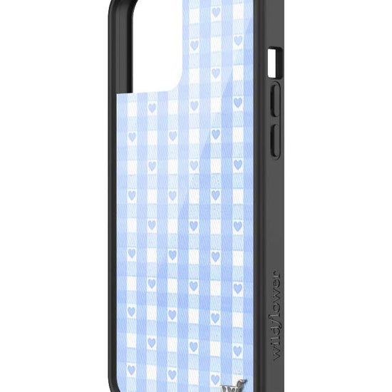 Wildflower iPhone case 12 Pro Max Blue Gingham Hearts Vintage Cute Classic 2