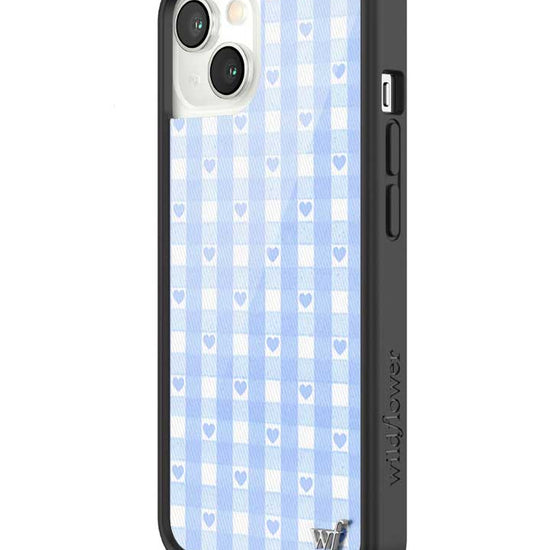 Wildflower iPhone case 13 Blue Gingham Hearts Vintage Cute Classic 2