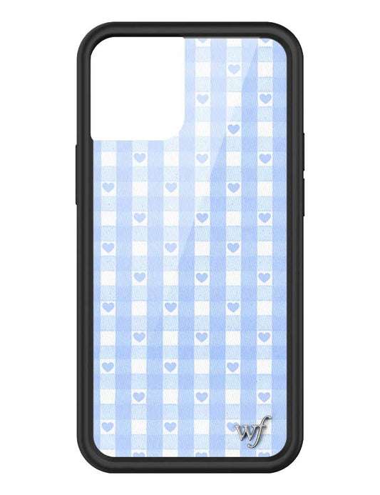 Wildflower iPhone case 13 mini Blue Gingham Hearts Vintage Cute Classic