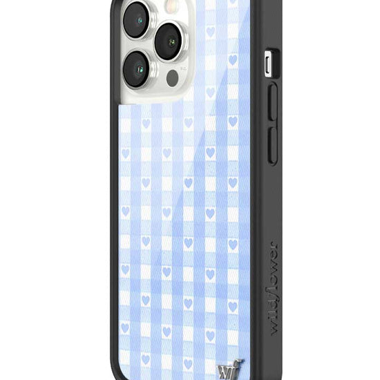 Wildflower iPhone case 13 Pro Blue Gingham Hearts Vintage Cute Classic 2