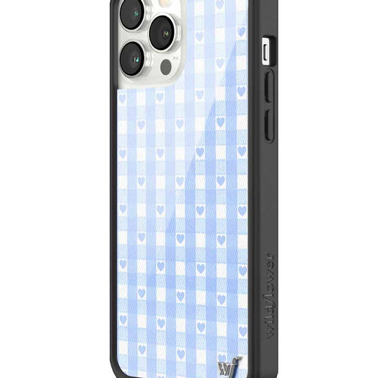 Wildflower iPhone case 13 Pro Max Blue Gingham Hearts Vintage Cute Classic 2