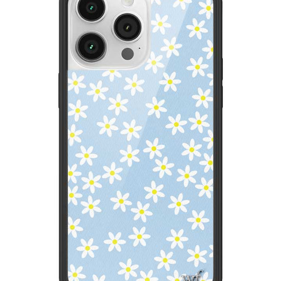 Wildflower iPhone case 14 Pro Max Blue Daisy Flower Yellow Cute