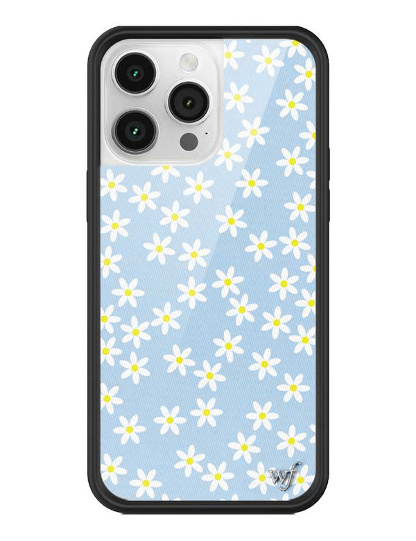 Wildflower iPhone case 14 Pro Max Blue Daisy Flower Yellow Cute