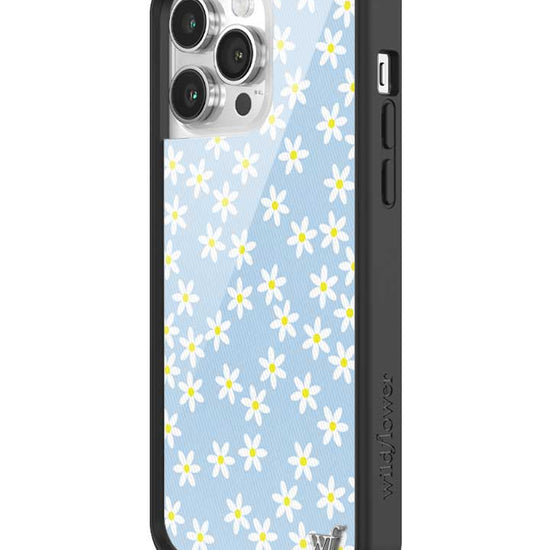 Wildflower iPhone case 14 Pro Max Blue Daisy Flower Yellow Cute