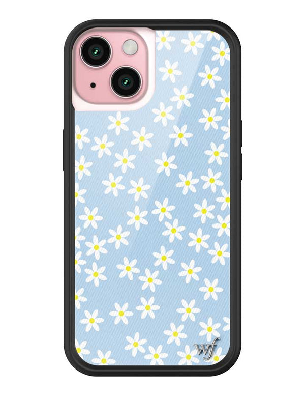 Wildflower iPhone case 15 Blue Daisy Flower Yellow Cute