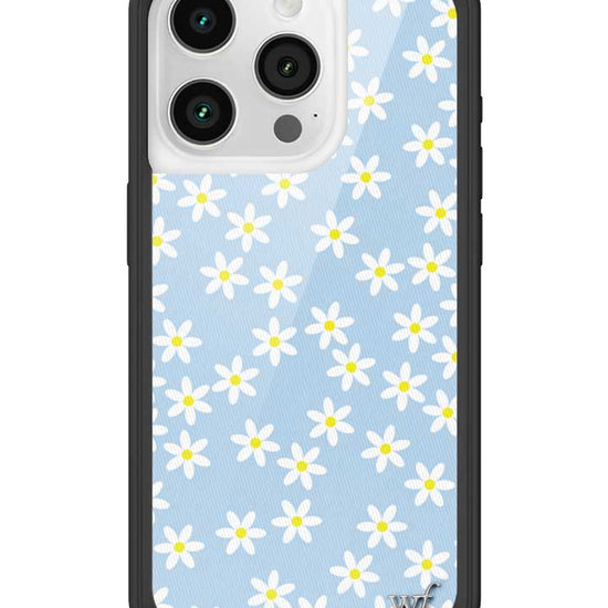 Wildflower iPhone case 15 Pro Blue Daisy Flower Yellow Cute