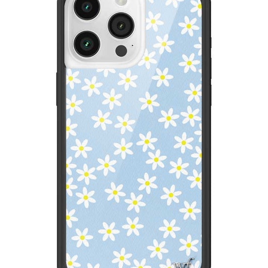 Wildflower iPhone case 15 Pro Max Blue Daisy Flower Yellow Cute