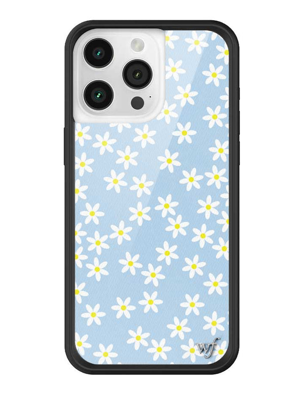 Wildflower iPhone case 15 Pro Max Blue Daisy Flower Yellow Cute