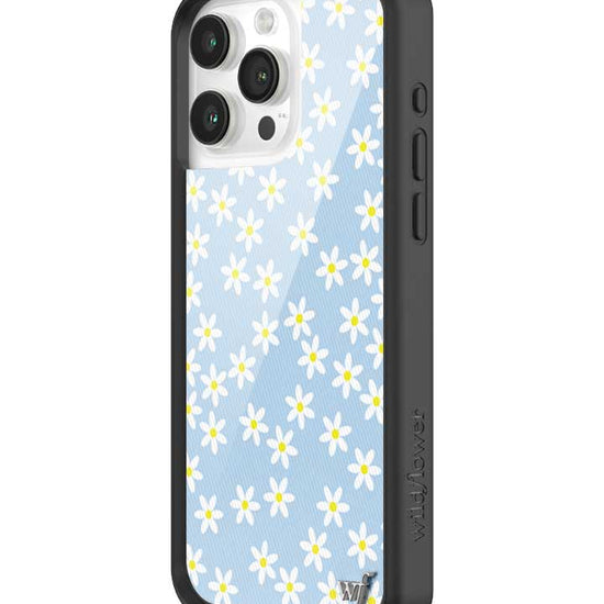 Wildflower iPhone case 15 Pro Max Blue Daisy Flower Yellow Cute