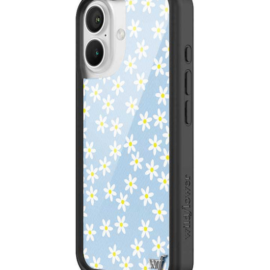 Wildflower iPhone case 16 Blue Daisy Flower Yellow Cute