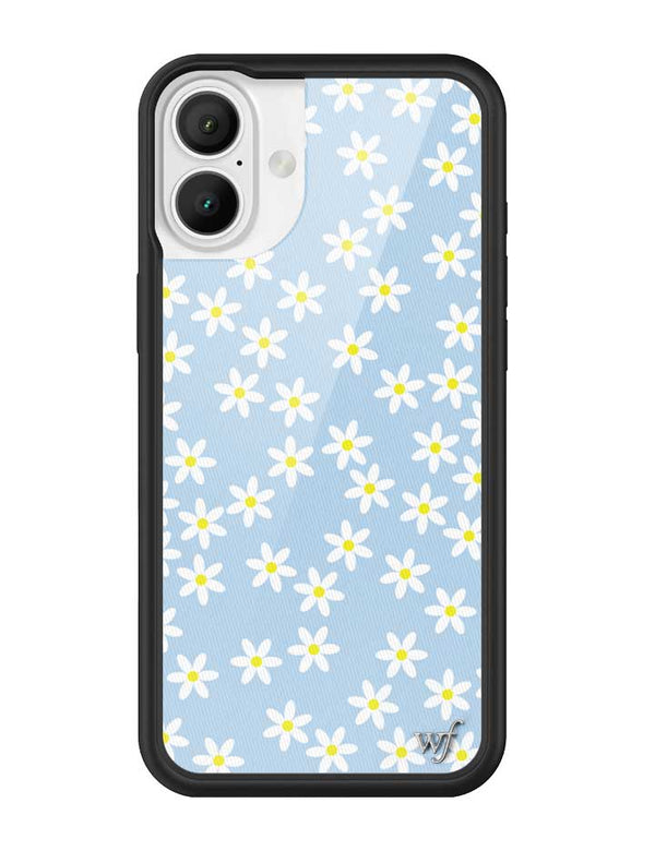 Wildflower iPhone case 16 Plus Blue Daisy Flower Yellow Cute