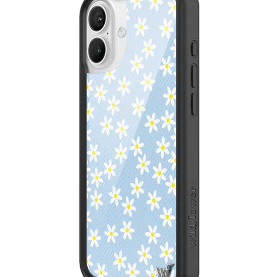 Wildflower iPhone case 16 Plus Blue Daisy Flower Yellow Cute