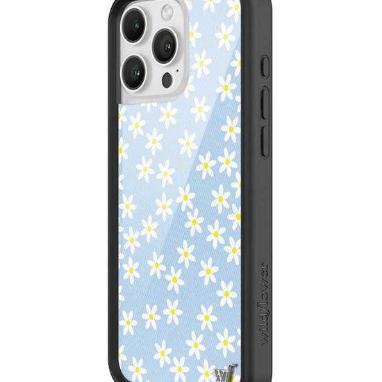 Wildflower iPhone case 16 Pro Max Blue Daisy Flower Yellow Cute