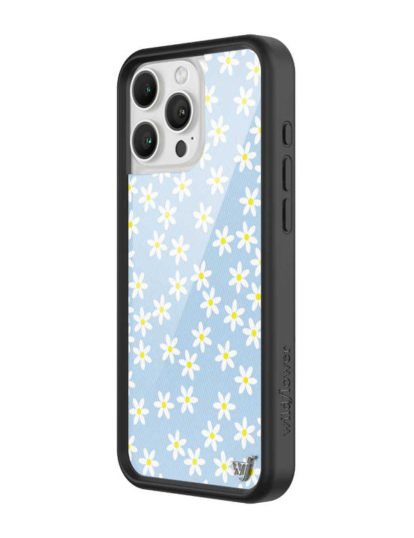 Wildflower iPhone case 16 Pro Max Blue Daisy Flower Yellow Cute