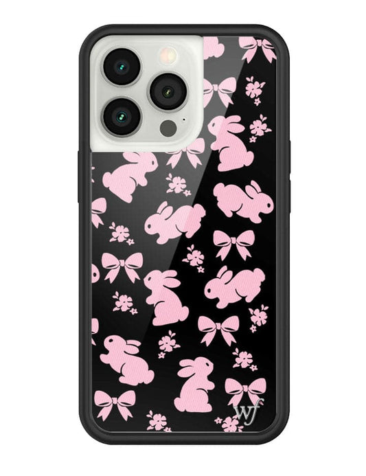 wildflower pink bunnies iphone 13 pro case