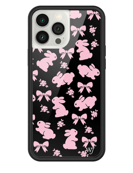 wildflower pink bunnies iphone 13 pro max case