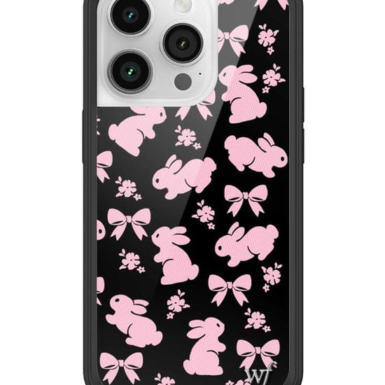 Wildflower Pink Bunnies iPhone 14 Pro Case